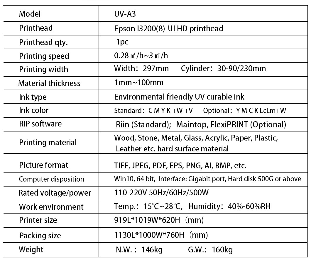 A3 UV Flatbed Printer Roll to Roll Printer Cup Printing Equipment