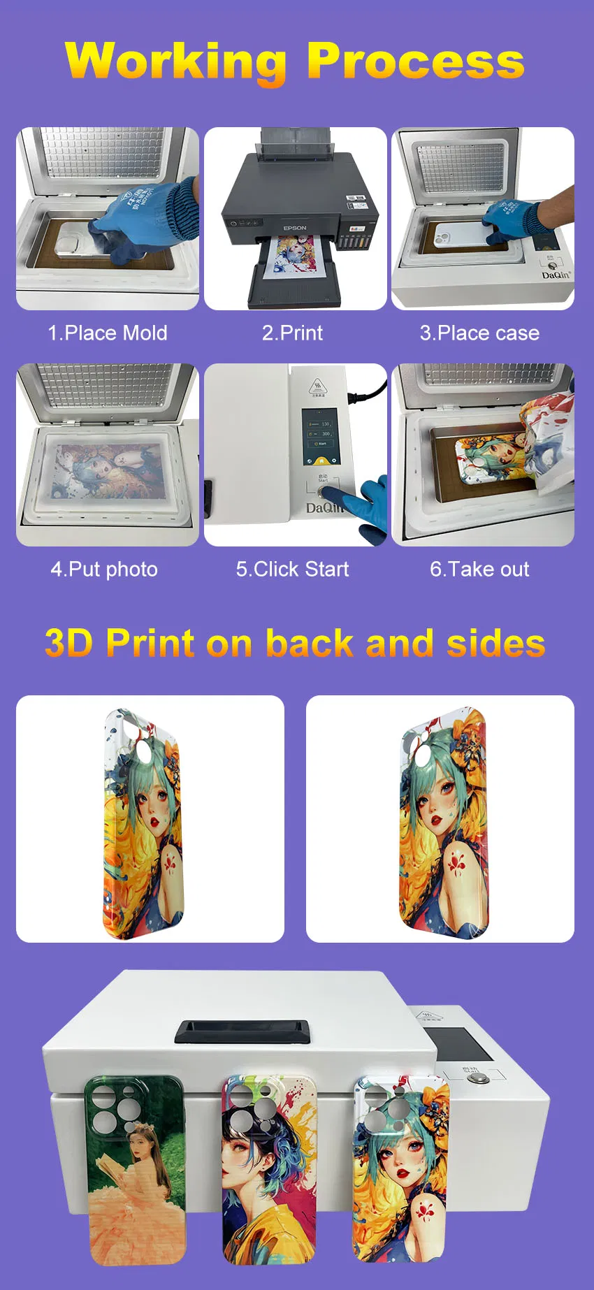 360 Degree Protection Customize Phone Case Machine Heat Press Transfer Machine