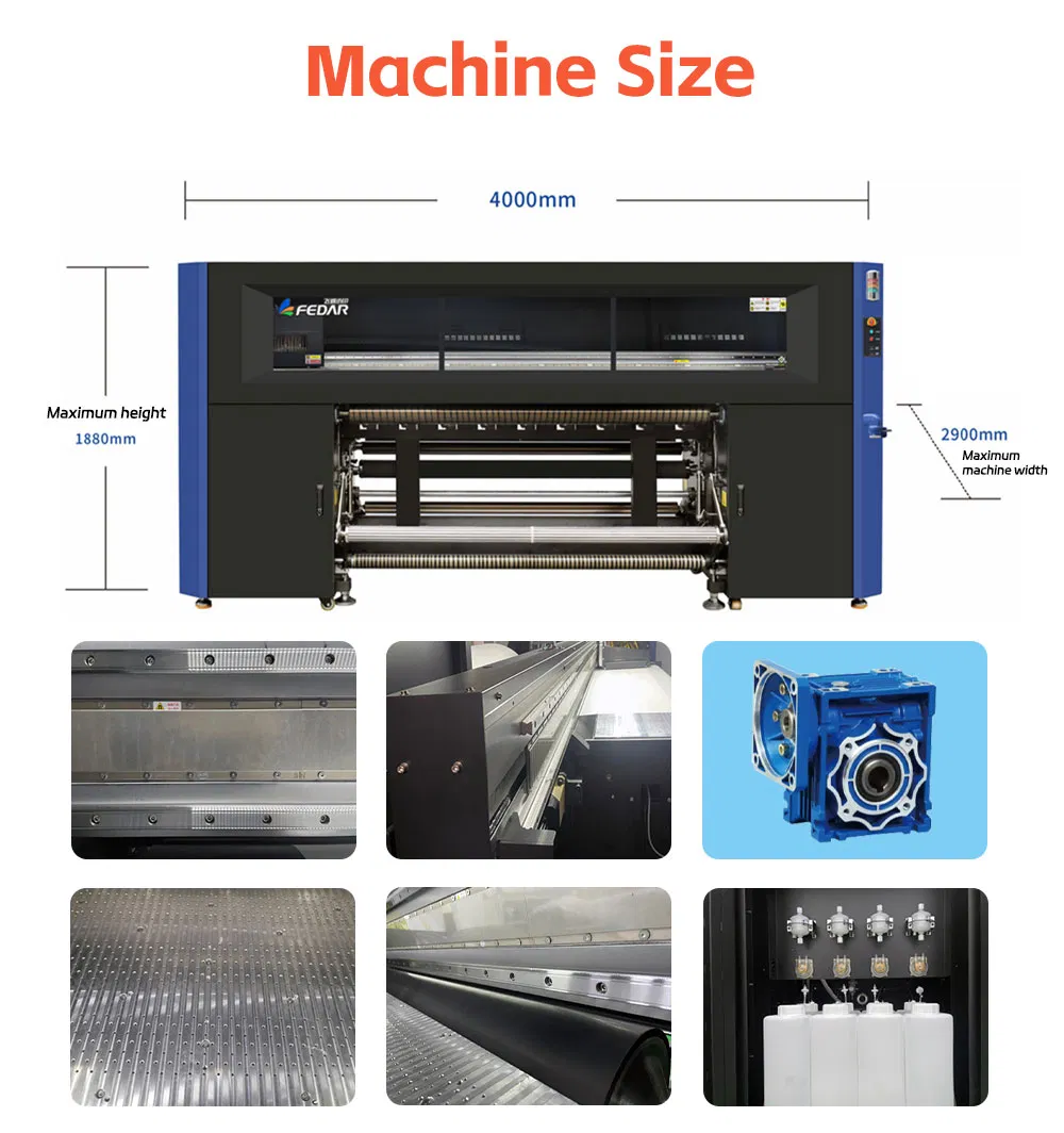 Fedar High-Volume 1.9m Sublimation Printing Machine 12*S3200 Printheads for Mass Production of Apparel Fabrics