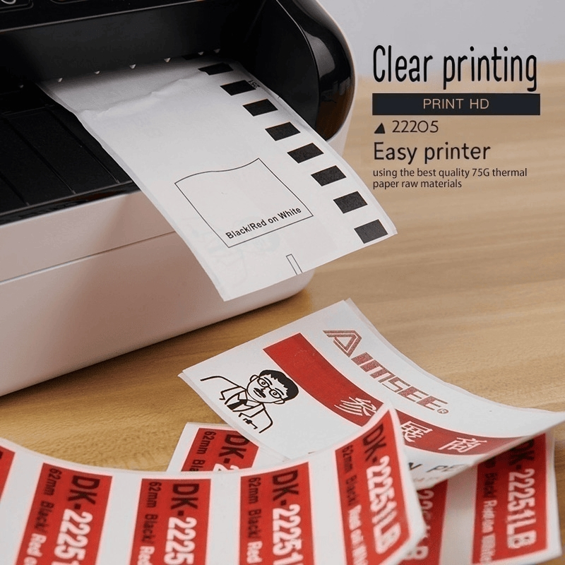 Compatible Replacement Continuous Dk-22205 Three-Proof Thermal Labels Roll for Brother Printer