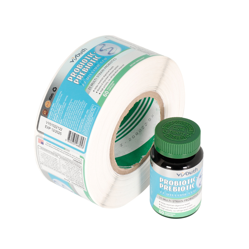 Custom Printing Label Holographic Foil Sticker Nutrition Bottle Jar Diary Supplement Nutraceutical Packaging Labels