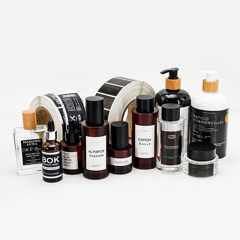 Custom Vinyl Waterproof Hair Oil Perfume Bottle Candle Jar Packaging Label Roll