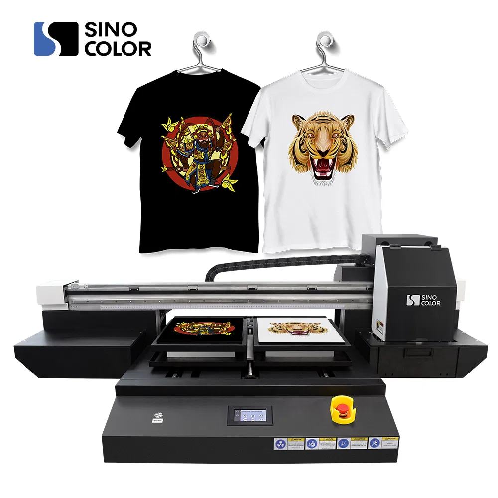 Automatic Dual I3200 Printhead A2 Size Dual Platform T Shirt Printing Machine Photo Quality Cmyk White Ink Good for Starting a Small Business Sinocolor Tp-600d
