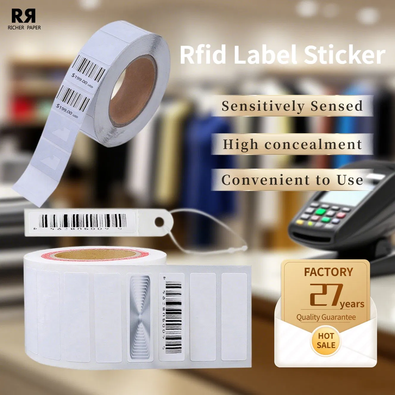 EAS Controller Systems RF Soft Label Cloth Store Anti Theft