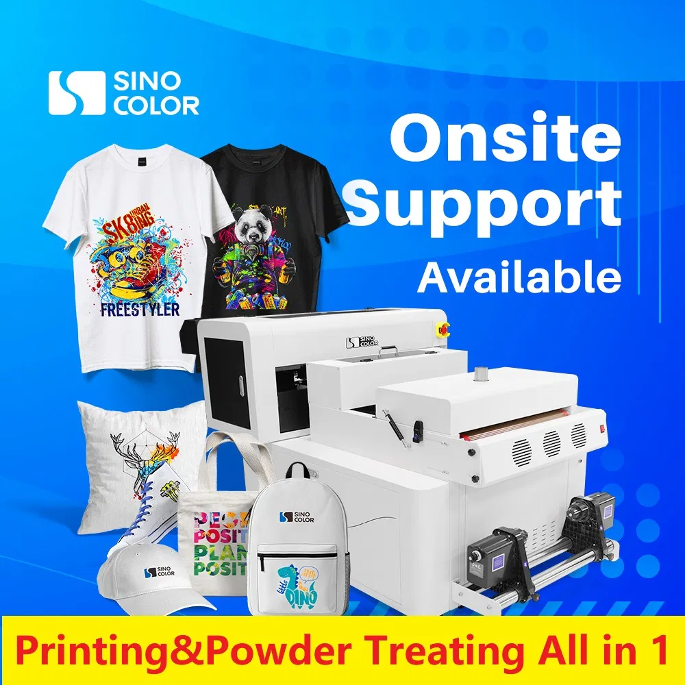 Best Multi-Functional 40cm 60cm 80cm 1/2/4 I1600 I3200 Heads Fluorescent Color Dtf DTG Printer T Shirt Printing Machine with Integrated Powder Shaker