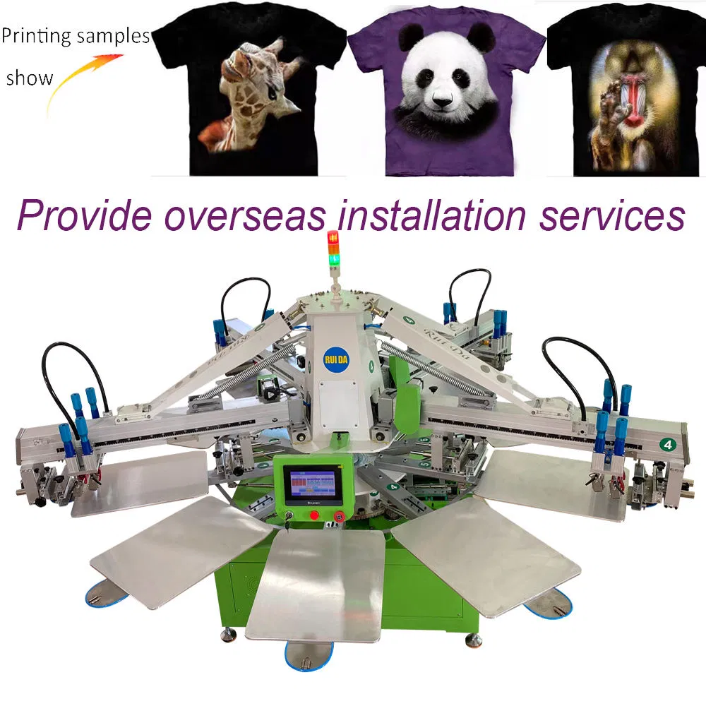 Automatic 4 Color 10 Stations Screen Printing Equipment with Flash Dryer