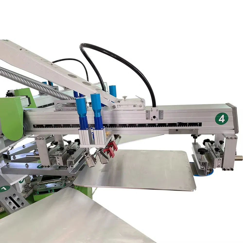 Carousel 4 Color 10 Station 4 Color Automatic Silk Screen Printing Machine for Cloth Textile Garments Logo Image Printing
