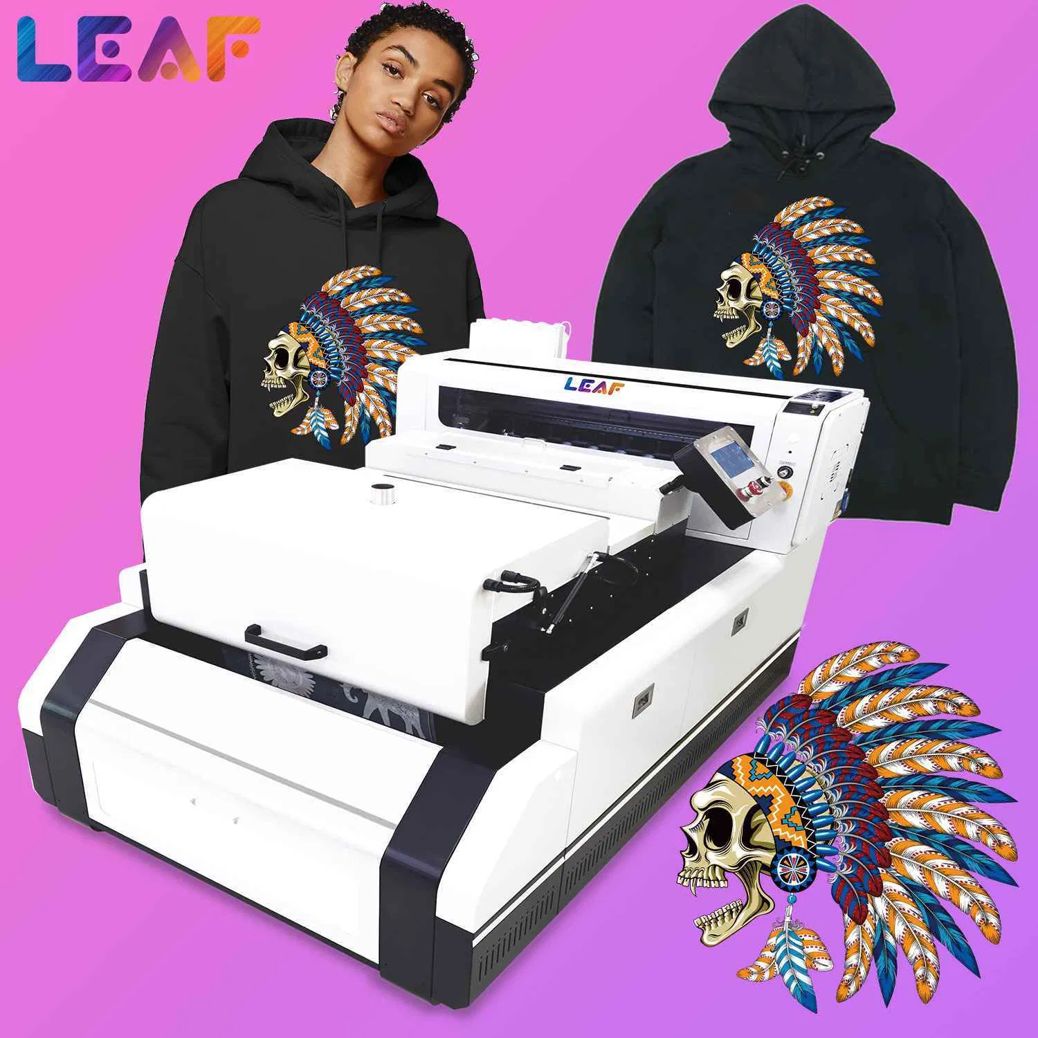 Leaf 60cm DTF Printer &amp; Shake Powder System: Unleash Your Creativity with Dual i3200 Heads