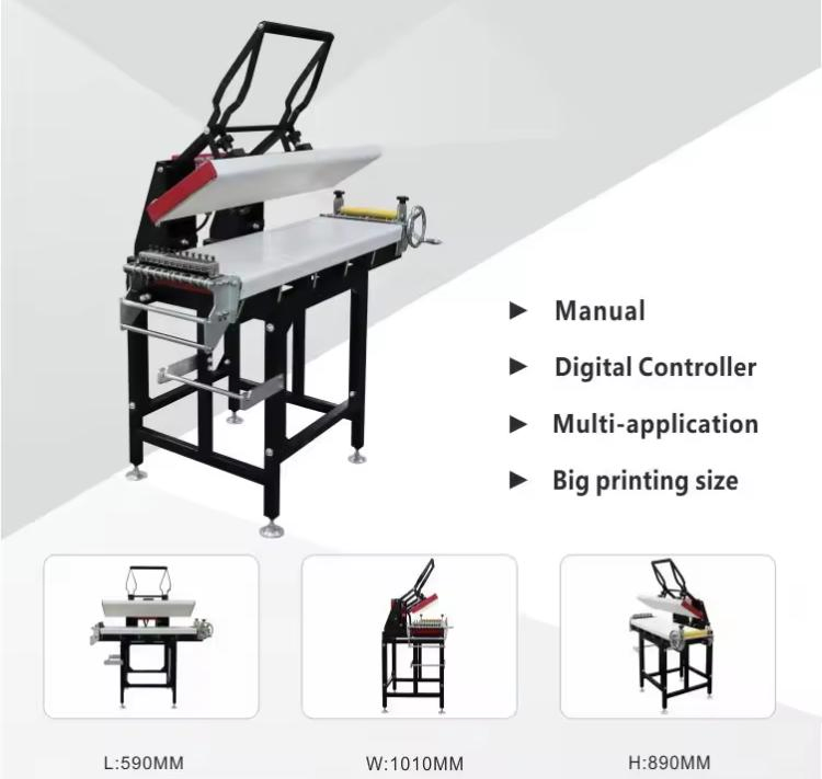 China Factory Price Safe Commercial Manual up and Down Heating Webbing Machine/ 25*100 Hot Stamping Machine Ribbon Heat Transfer Equipment