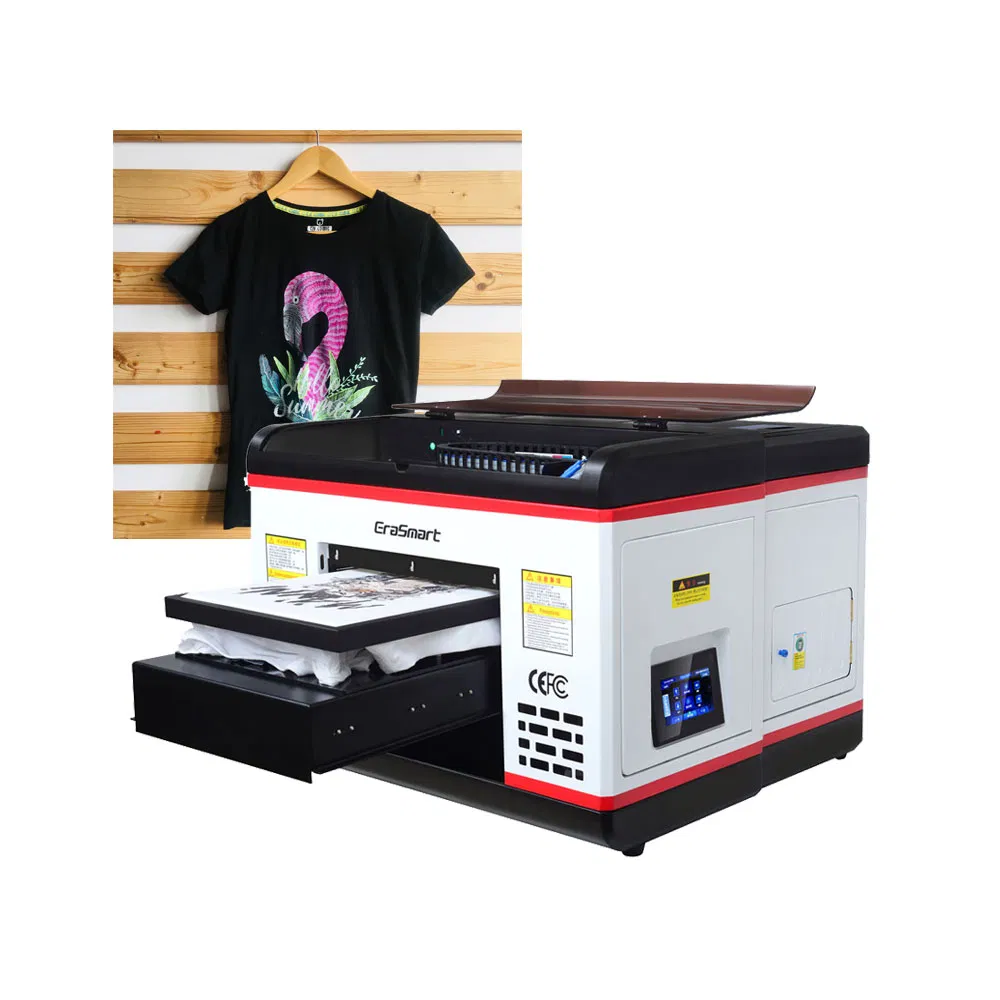 Erasmart Newest Wholesale Desktop A3 DTG Garment T Shirt Printing Machine Silk Clothes Printer
