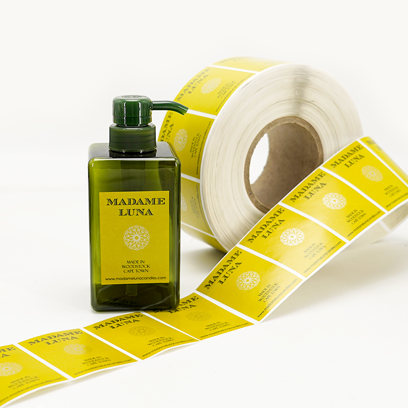 Custom Vinyl Waterproof Hair Oil Perfume Bottle Candle Jar Packaging Label Roll