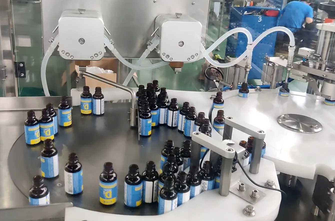 Space Saving Small Business Syrup Essential Oil Filling Capping Unit Label Application Ink Jet Printing Machine