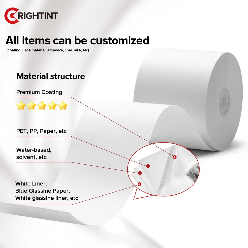 Factory Direct Self Adhesive Thermal Label Paper Rolls with FSC RoHS Certified