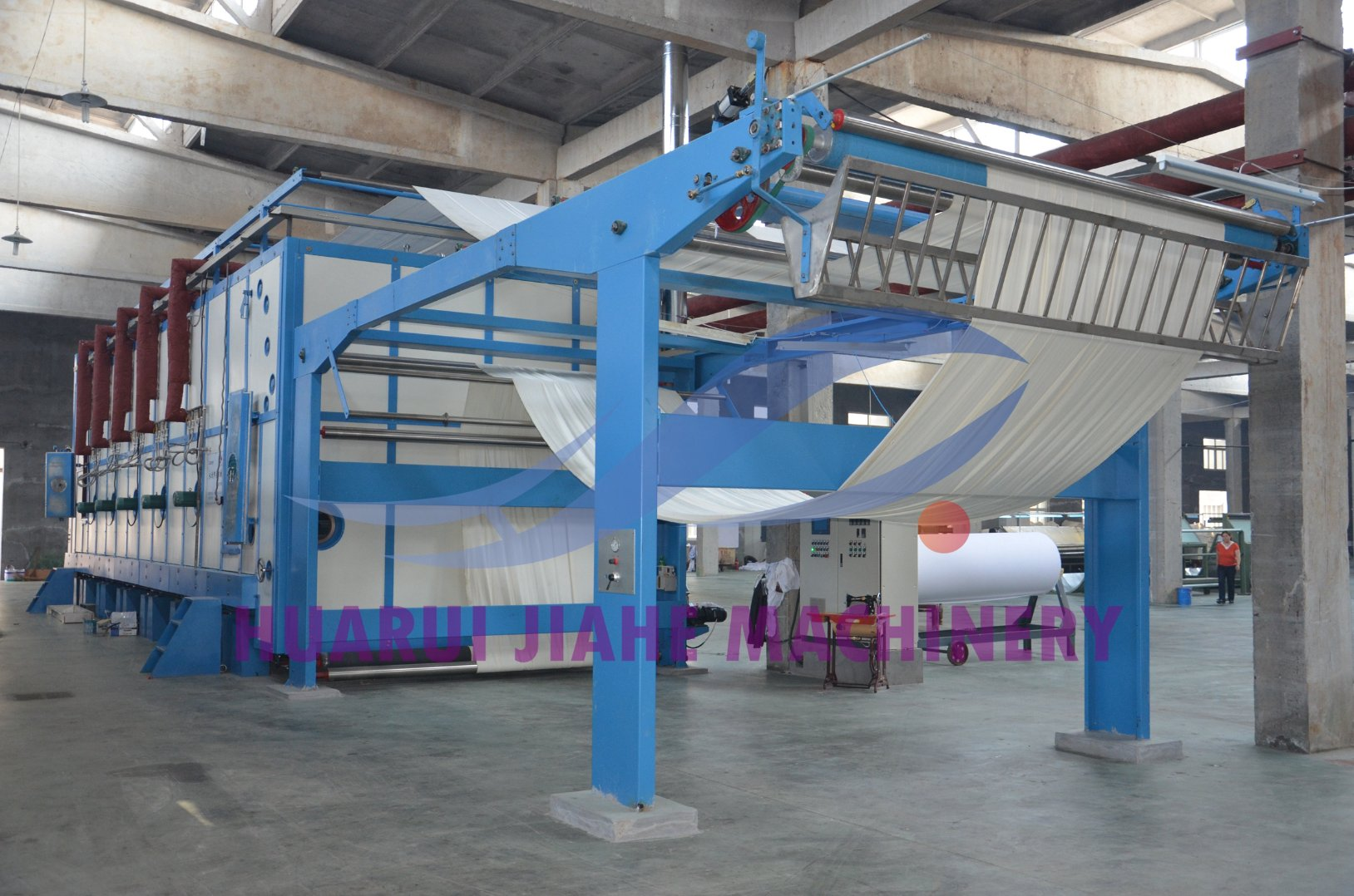 Manufacturers Supply Open Width Type Teamer Industrial Use for Textile Fabric Polyester-Cotton Blended Fabric Steamer Machine to Fix Color After Printing