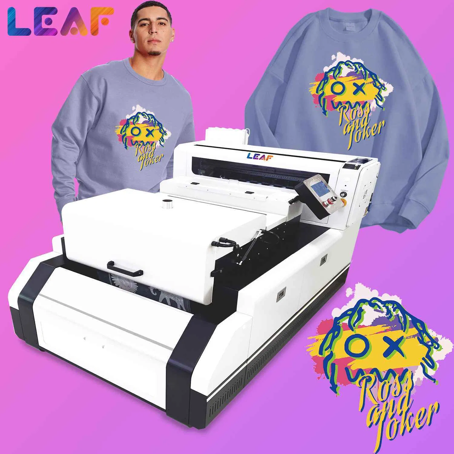 Leaf 60cm DTF Printer &amp; Shake Powder System: Unleash Your Creativity with Dual i3200 Heads