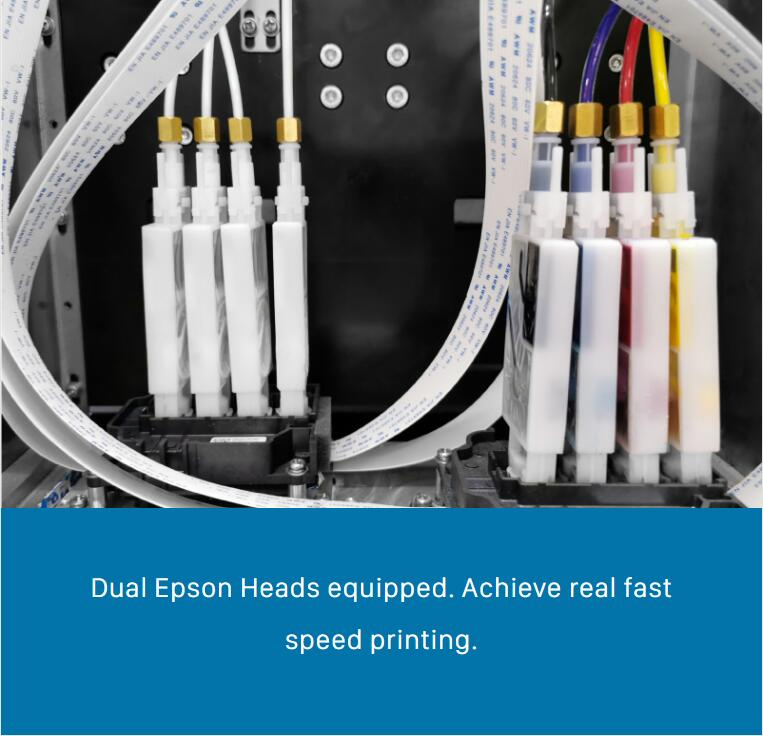 Sinocolor Popular A2 Size Double I3200 Heads Cmyk+W Textile T Shirt Printing Industrial Machine 1 Minutes Per T-Shirt with Two 30*40cm Pallets Tp-600d