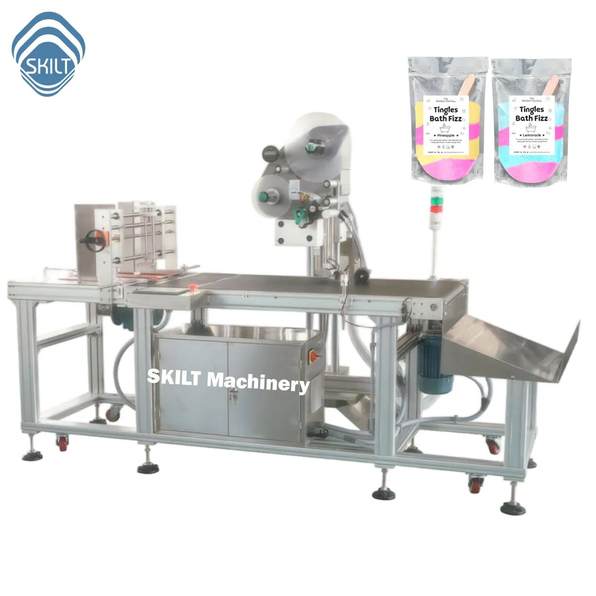 Precision Pouch Labeler and Bag Paging Label Applicator System