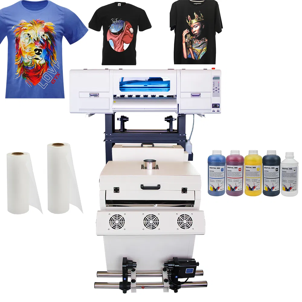 Lancelot Dtf Printing Machine with 2 I3200 with Hoson Mainboard T-Shirt Printers White Ink Printing Solution with 60cm Width Powder Shaker