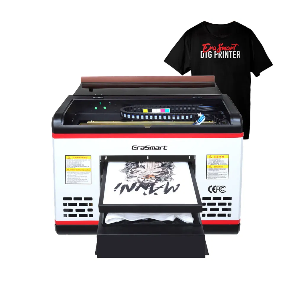 Erasmart Newest Wholesale Desktop A3 DTG Garment T Shirt Printing Machine Silk Clothes Printer