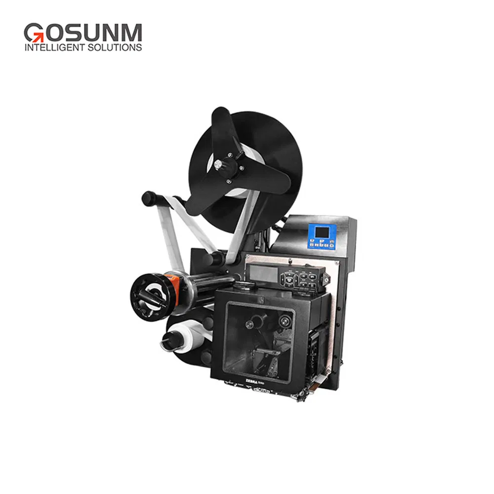 Gosunm Tamper Evident Label Applicator Label Pasting Machine Carton Corner Labeling Machine Label Printing Machine for Small Business