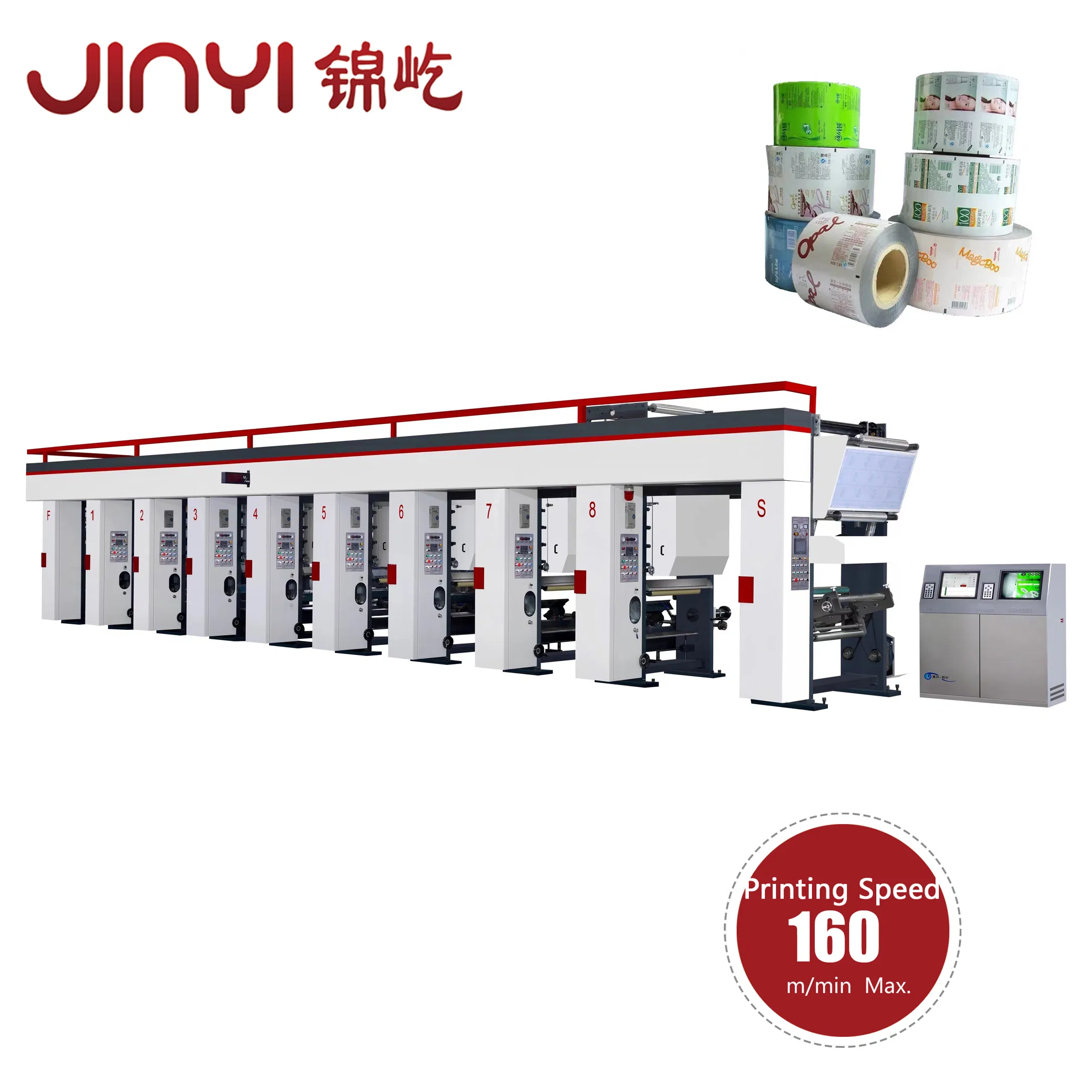 8-Color Computer Register Rotogravure Printer Machine for High-Demand Packaging Printing