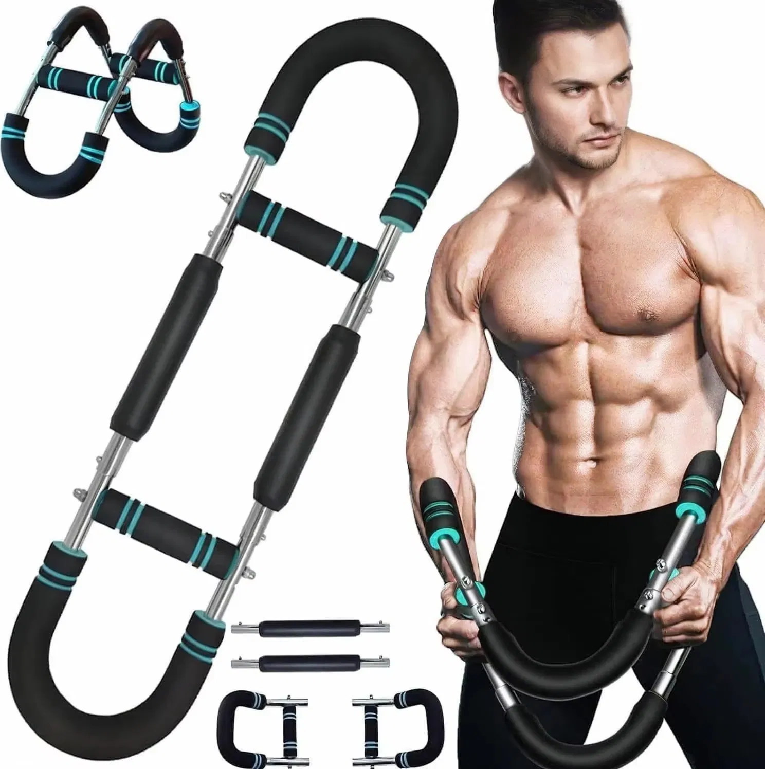 Multifunctional Home Fitness Equipment U-Shaped Bar Arm Strength Device for Pectoral Muscle Training Wrist Chest Expander