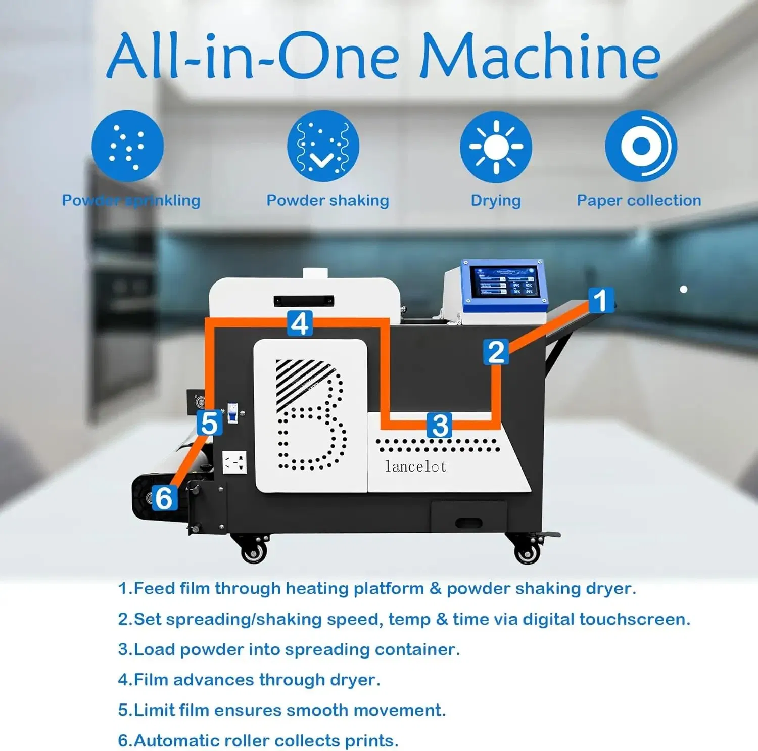 Lancelot 13 Inch Powder Shaker and Dryer Machine for Dtf Prining Automatic Dtf Transfer Film Roll Printing Oven Small Business