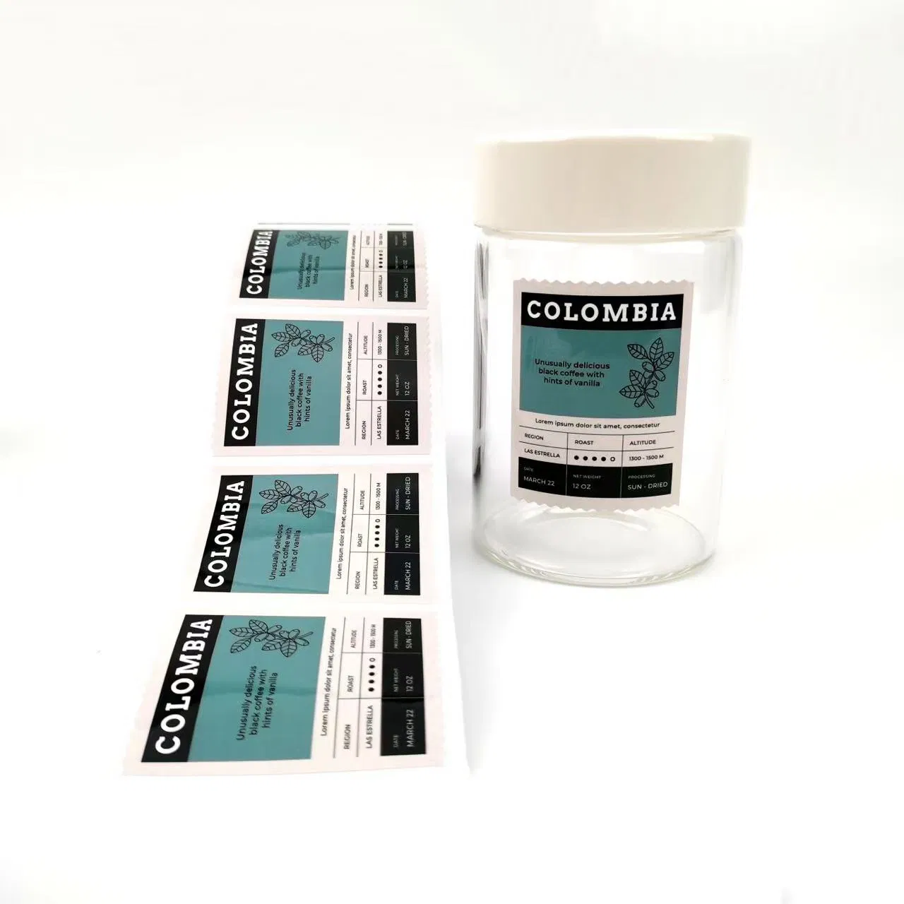 China Custom Logo Food Adhesive Digital Printing Label Stickers