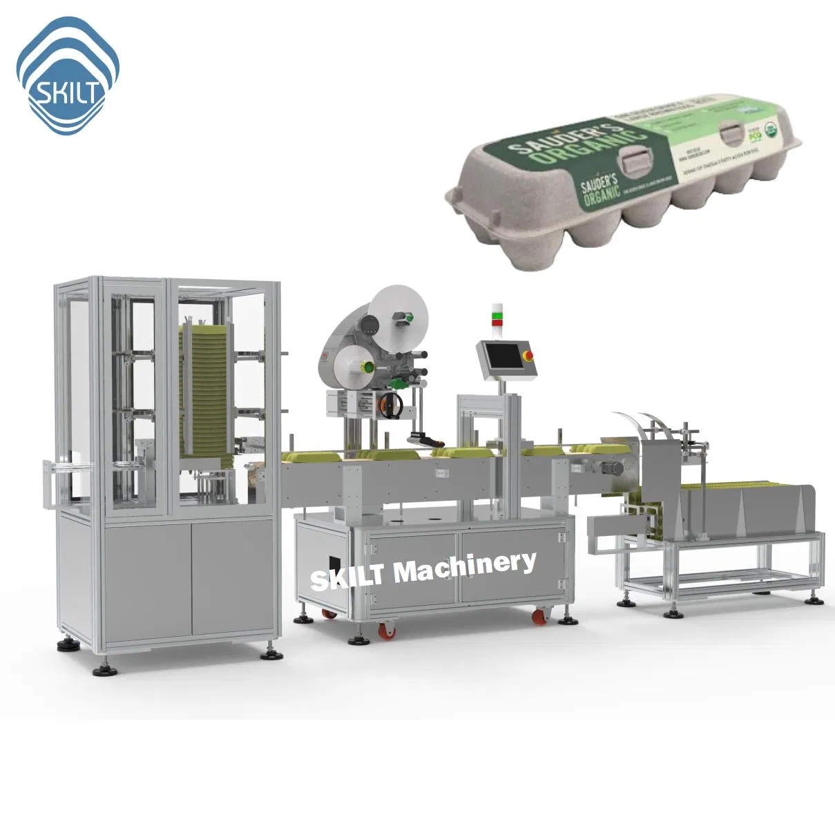 Egg Carton Labeling Machine: Reliable Servo Motor &amp; Labeling System