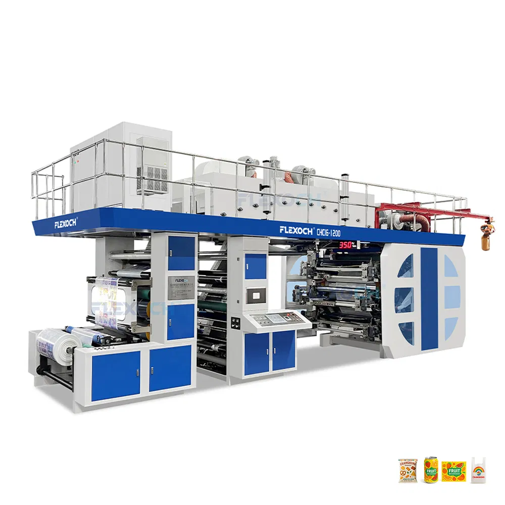 Central Drum Sleeve Flexographic Printing Equipment for Plastic Bag Roll Packaging