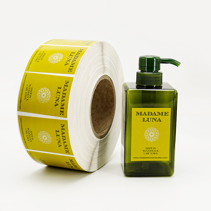 Custom Vinyl Waterproof Hair Oil Perfume Bottle Candle Jar Packaging Label Roll