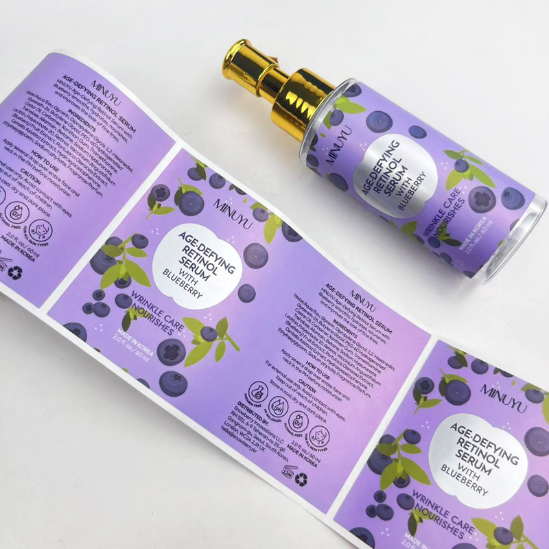 Custom Die-Cut Cosmetic Sticker Labels Matte Finish Self-Adhesive Waterproof for Lipstick Tubes and Facial Cream Jars Bulk Supply