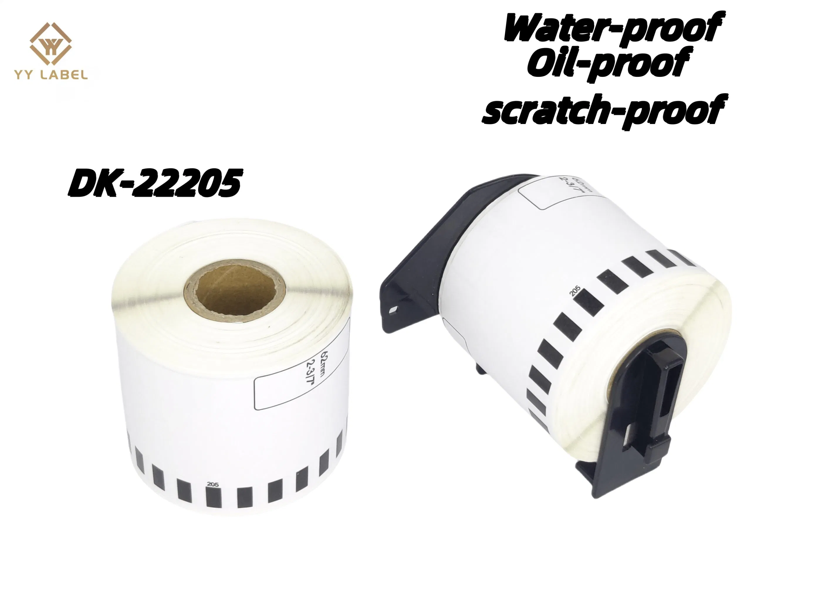 Compatible Replacement Continuous Dk-22205 Three-Proof Thermal Labels Roll for Brother Printer