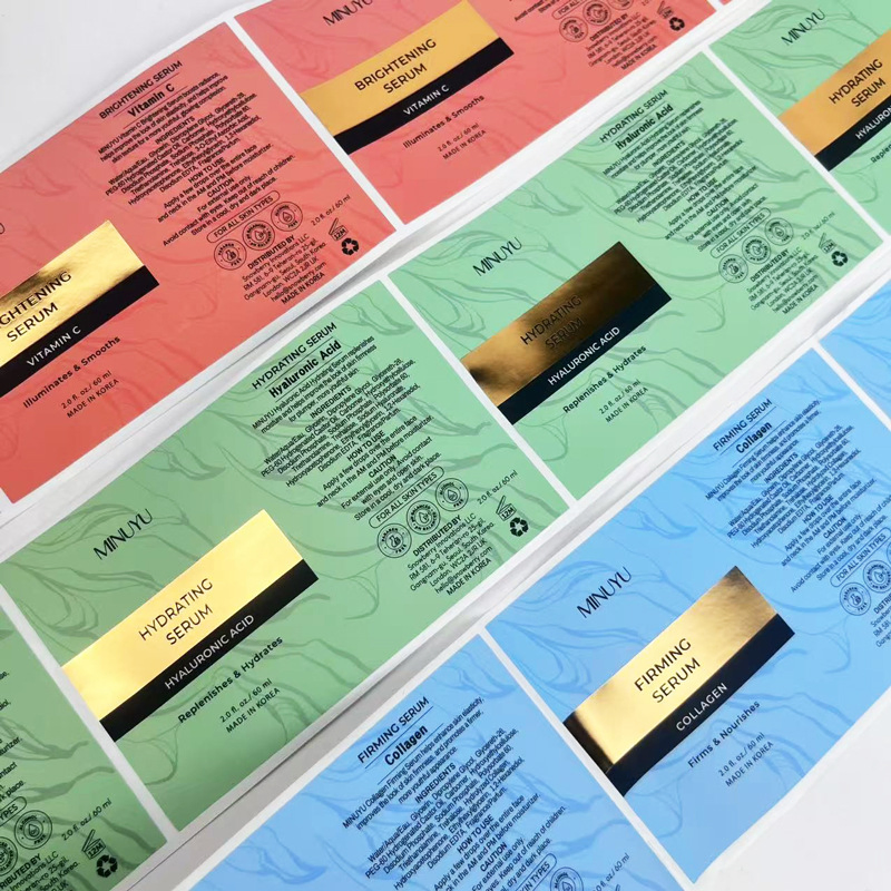 Custom Die-Cut Cosmetic Sticker Labels Matte Finish Self-Adhesive Waterproof for Lipstick Tubes and Facial Cream Jars Bulk Supply