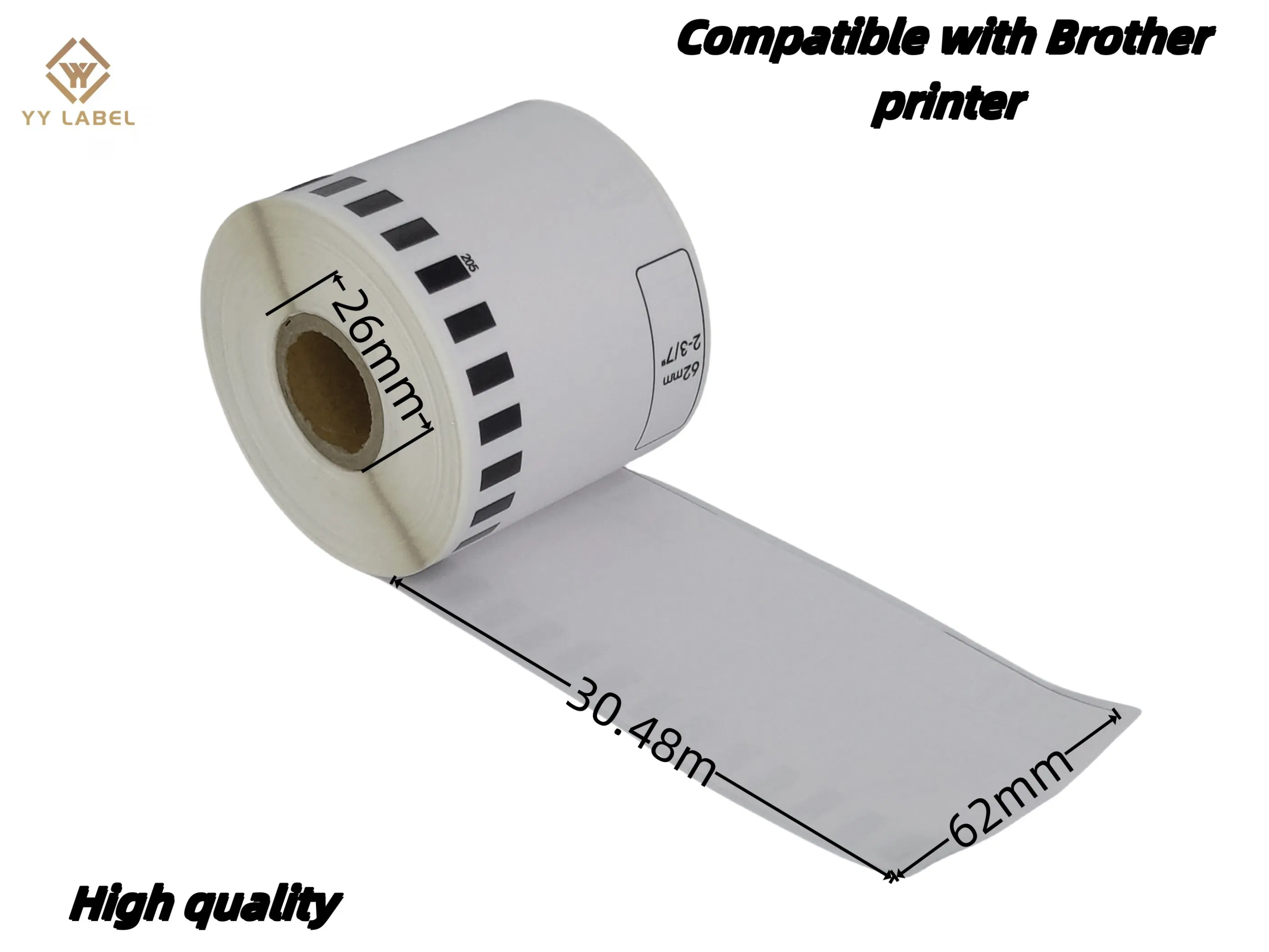 Compatible Replacement Continuous Dk-22205 Three-Proof Thermal Labels Roll for Brother Printer