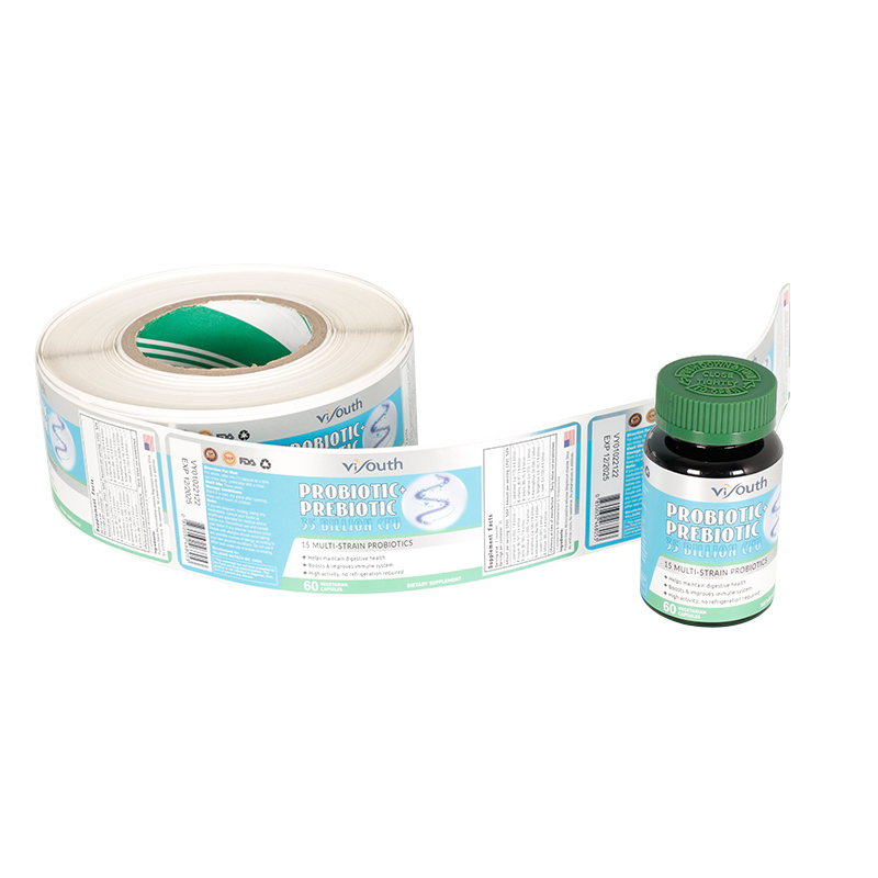 Custom Printing Label Holographic Foil Sticker Nutrition Bottle Jar Diary Supplement Nutraceutical Packaging Labels