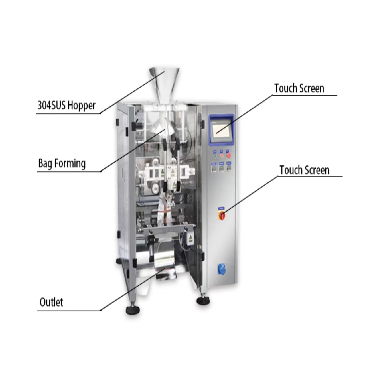 Multi-functional Automatic Forming Filling and Sealing Granular Spice Vertical Packaging Machine with Motor 2kw Power