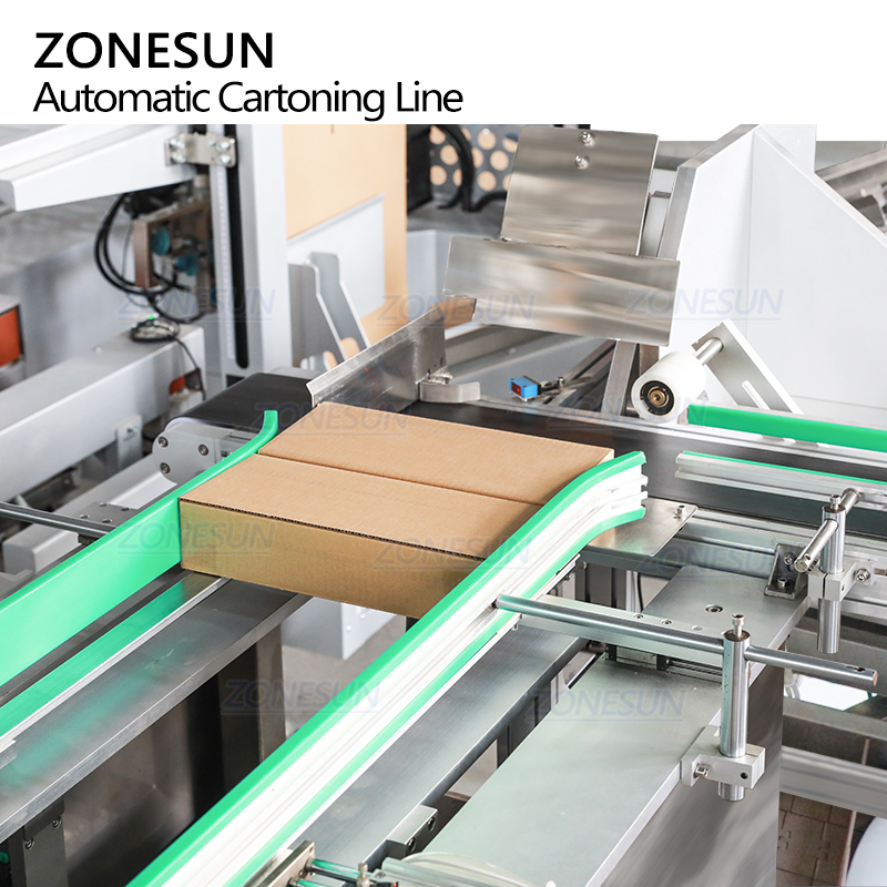 ZONESUN ZS-FAL180V5 Full Automatic Corrugated Cardboard Carton Box Forming Erecting Sealing Cartooning Packing Production Line