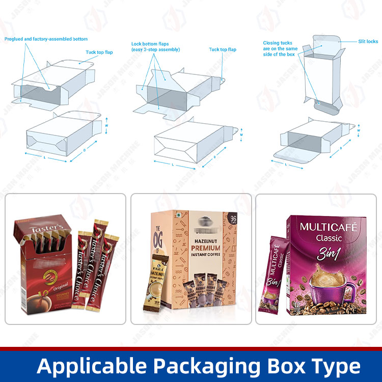Automatic Multi-lane Vertical Instant Freeze Dried 3 in 1 Coffee Stick Sachet Packing Cartoning Machine Line