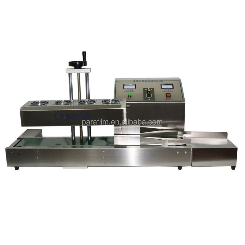 High Speed Automatic Plastic Round Bottle Capping Cans Continuous Induction Bottle Sealer Aluminum Foil Film Sealing Machine