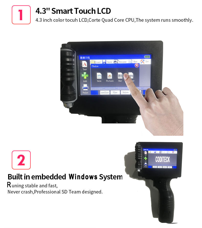 Multi Language Expiry Date Coding Machine 50mm USB Thermal Inkjet Printer