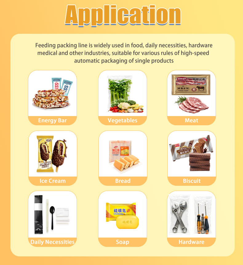 Automatic Pillow Packing Machine Horizontal Flow Wrapping High-Speed for Food Items-Bread Hamburger Buns Stand-up Bags Film