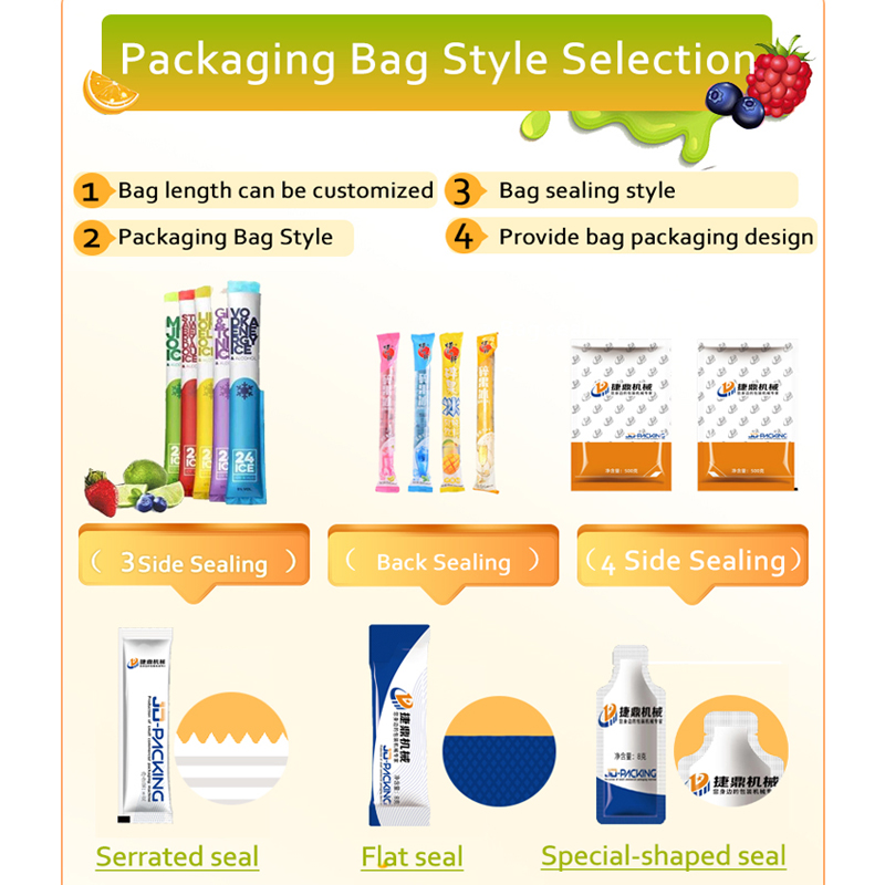 Stainless Steel Automatic Ice Pop Popsicle Tube Bag Liquid Juice Milk Filling Sealing Packing Packaging Machine