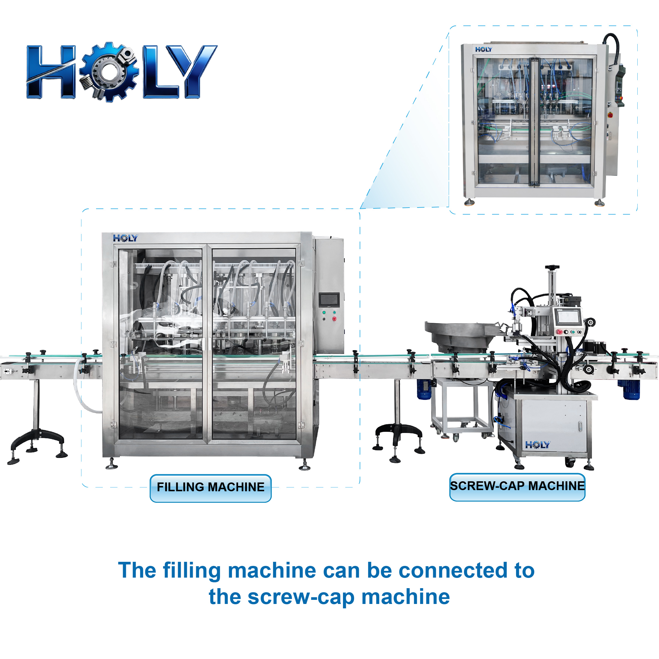Holy High Precision Automatic 4 Nozzles Servo Piston Chemical Filling Machine