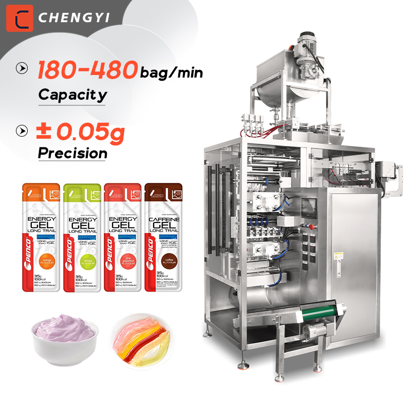 Automatic Multilane Irregular Shaped Sachet Jelly Liquid Package Machine 2 Lane Vffs Energy Gel Packing Machine