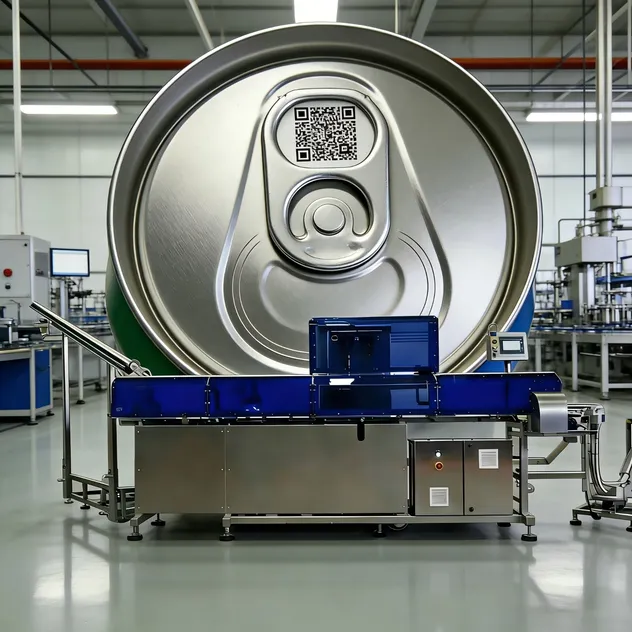 Full-Auto Industrial Laser Marking Machines for Aluminum Can Cap Date Coding Traceability and Defective Product Sorting