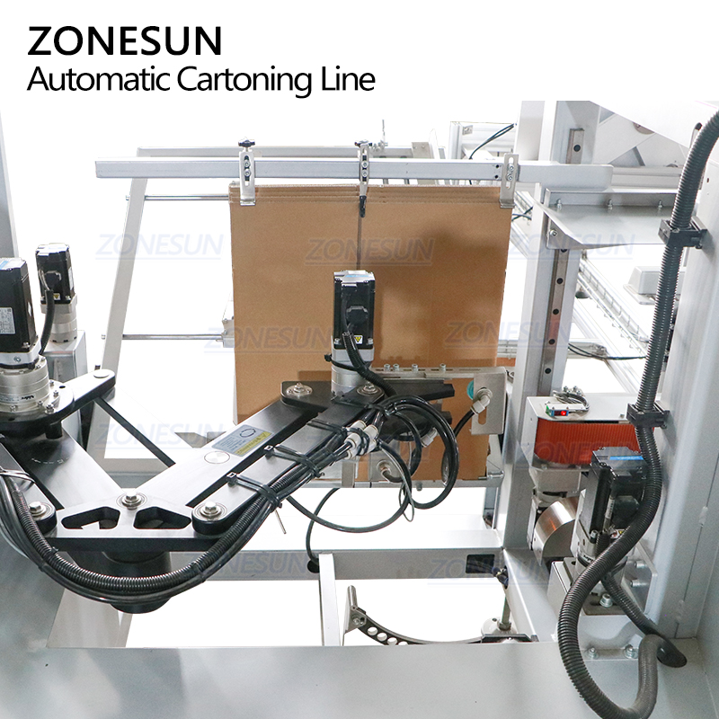 ZONESUN ZS-FAL180V5 Full Automatic Corrugated Cardboard Carton Box Forming Erecting Sealing Cartooning Packing Production Line