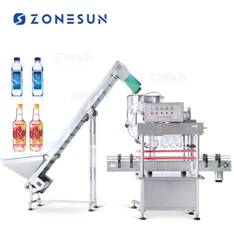 ZONESUN ZS-FXZ101 High Speed 6 Wheels Linear Spindle Automatic Bottle Bottle Capping Machine With Feeder