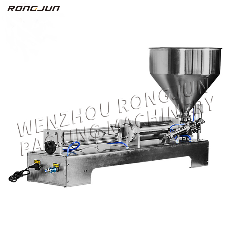 RJ-100G Single Head Piston Bottle Filling Machine for Water Cosmetic Cream Juice Oil Liquid Gel Paint Shampoo Beverages Food