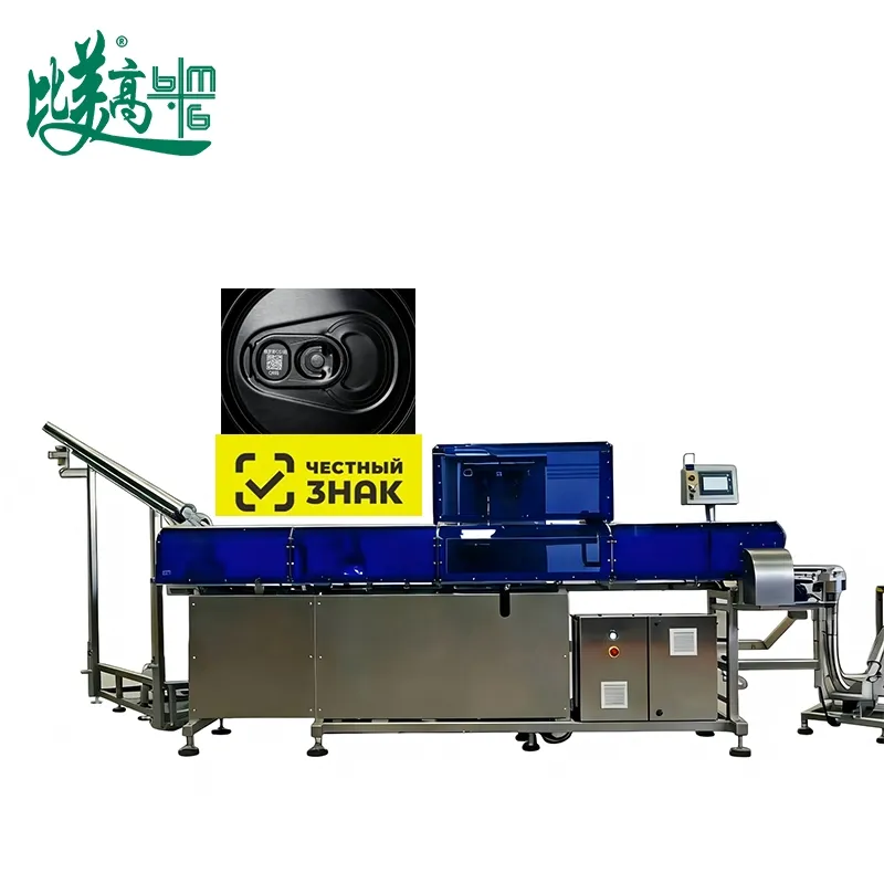 Full-Auto Industrial Laser Marking Machines for Aluminum Can Cap Date Coding Traceability and Defective Product Sorting